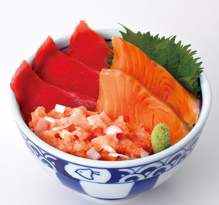 築地食堂源ちゃん まぐろ・サーモン・ネギトロ三色丼