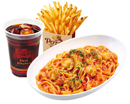 ウェンディーズ ・ファーストキッチン 陸奥湾産ホタテのトマトクリームセット