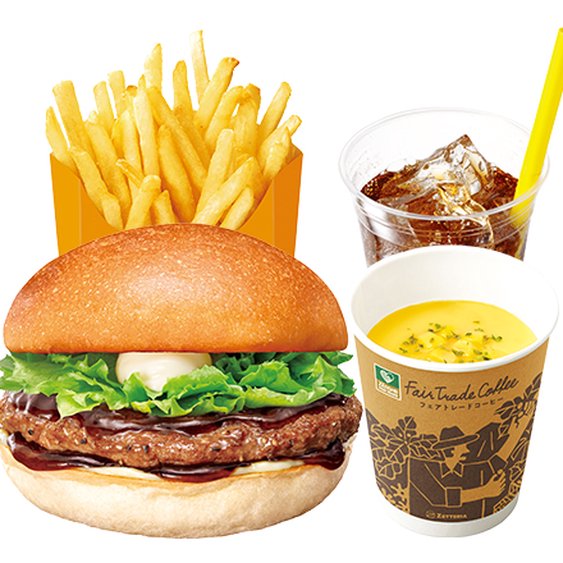 ゼッテリア ZETTERIA 【ディナーセット】てりやきビーフバーガーTeriyaki Beef Burger Dinner Set