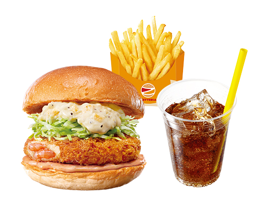 ゼッテリア ZETTERIA 【セット】えびバーガー\tShrimp Cutlet Burger Set