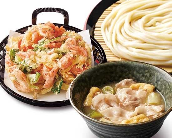 久兵衛屋 塩肉つけ汁うどん 桜えびのかき揚げ天セット
