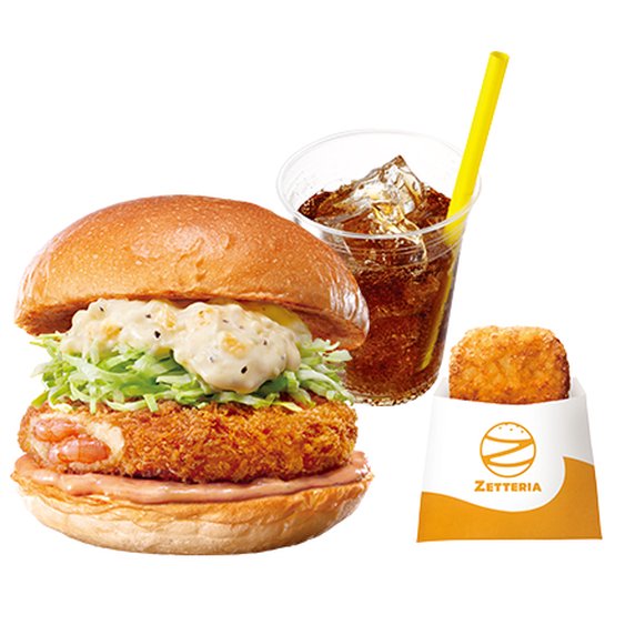 ゼッテリア ZETTERIA 【モーニングセット】えびバーガー Shrimp Cutlet Burger Set
