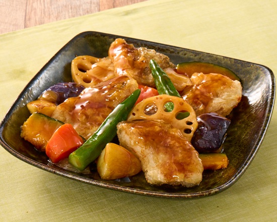 夢庵 【単品】すけそう鱈と彩り野菜の黒酢あん(鱈4個)