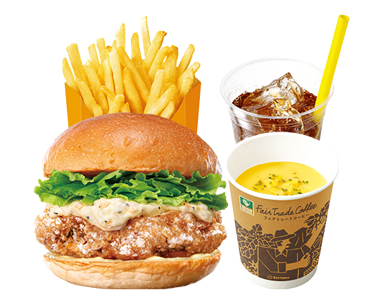 ゼッテリア ZETTERIA 【ディナーセット】タルタルチキンバーガー\tTartar Chicken Burger Dinner Set