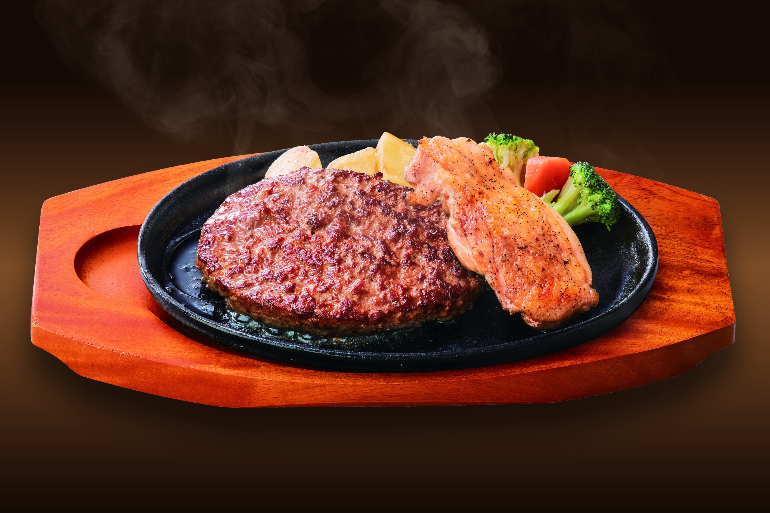 ステーキのどん 粗挽 180g＆ハーフチキン