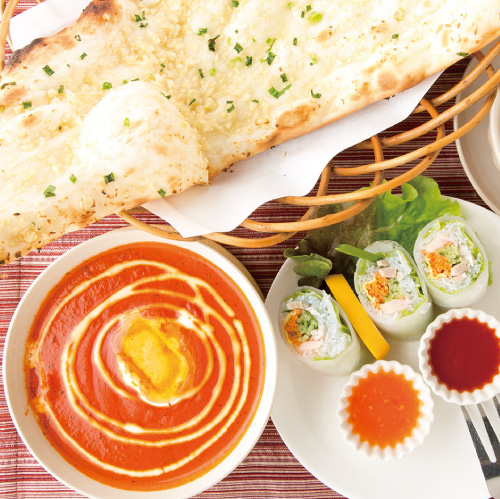 カレー＆ガーリックナンセット Garlic Naan BENTOU