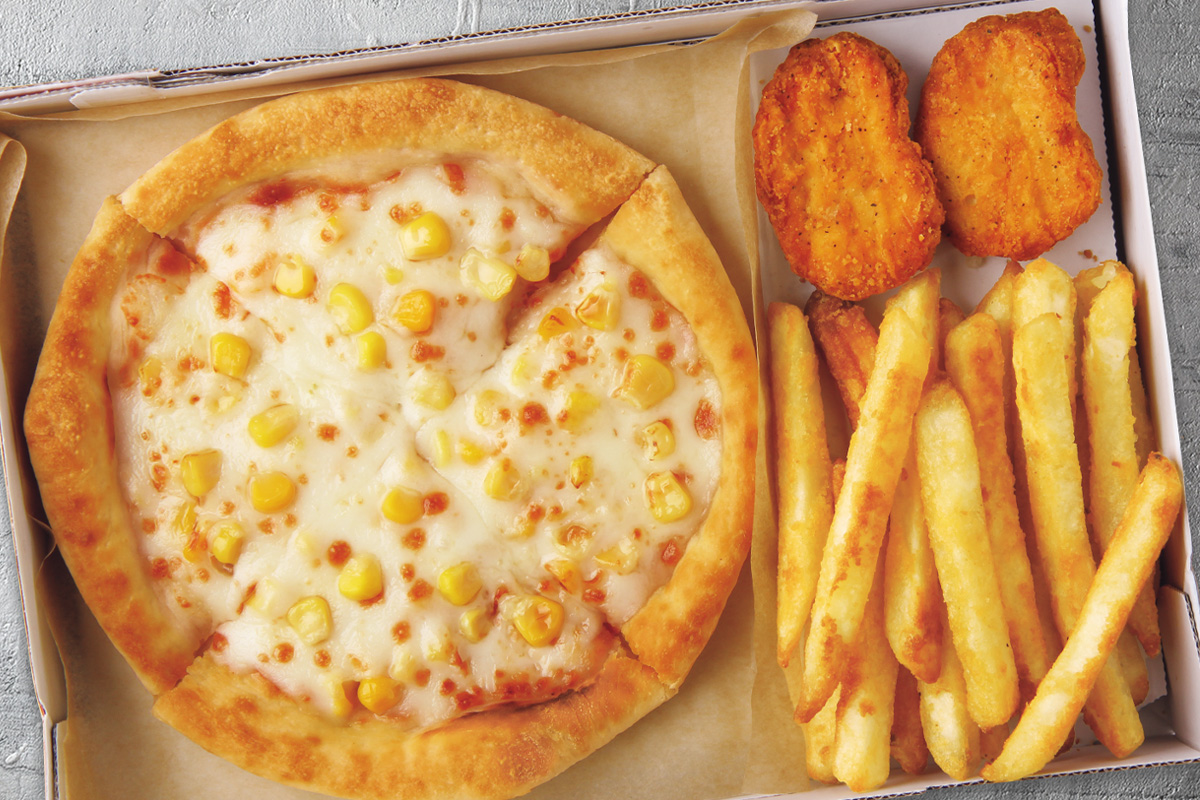 ピザハット つぶつぶコーンチーズ(ナゲット+ポテト)