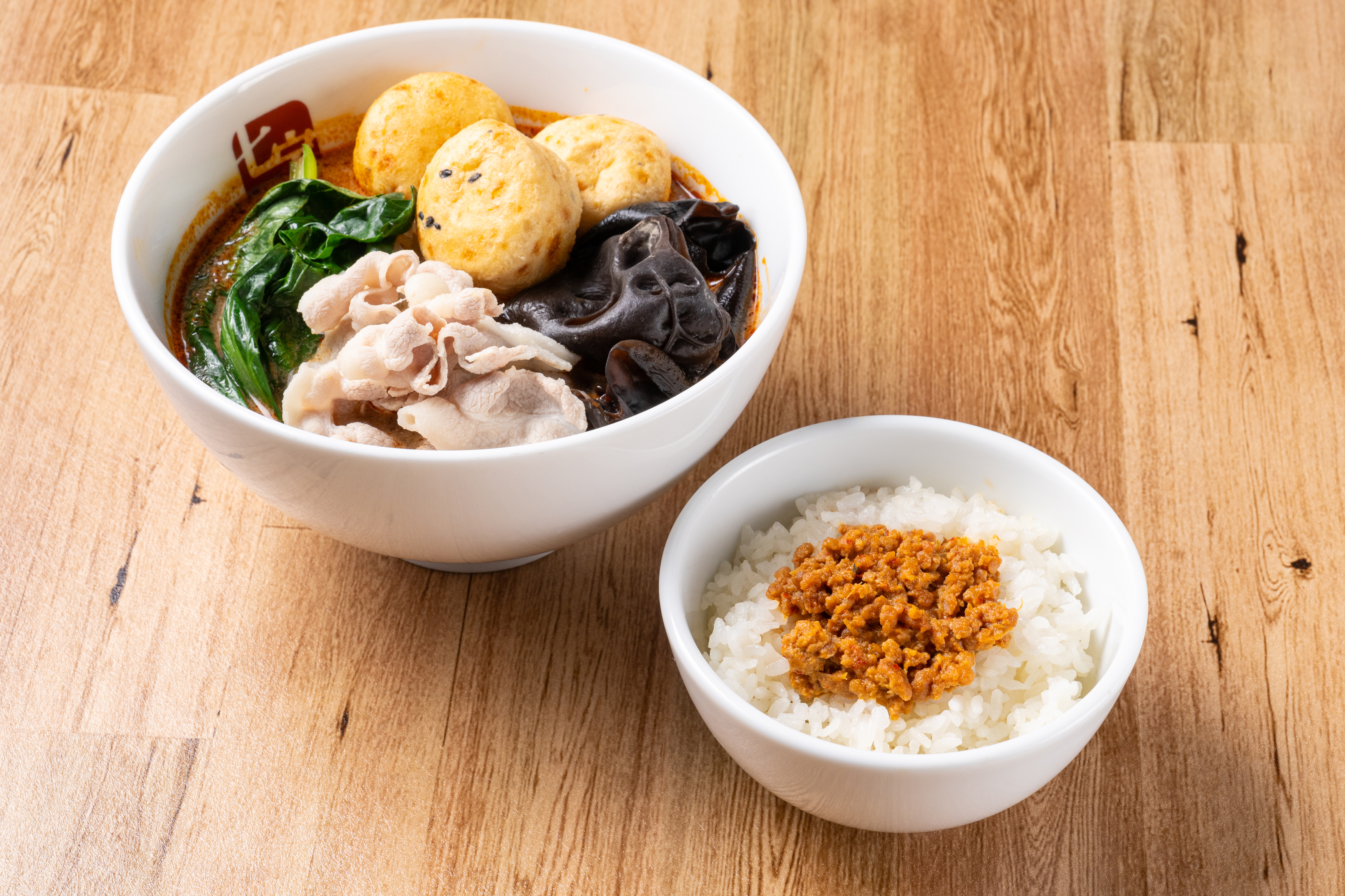 七宝麻辣湯 日替わりスープ春雨+肉味噌ご飯