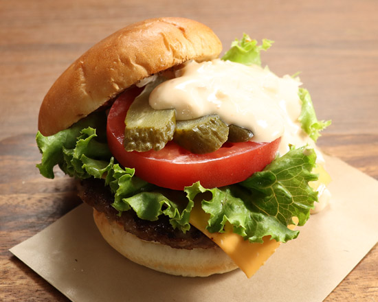 ハンバーグTERU F-1169】フレッシュチーズバーガーCheese burger with fresh vegetables