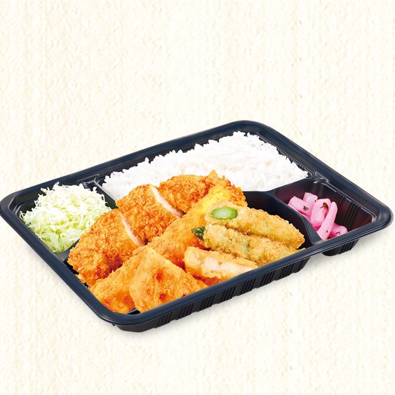 かつ庵 国産ささみかつと野菜フライ弁当　Japanese Chicken Tender Cutlet + Fried Veggies Combo Meal