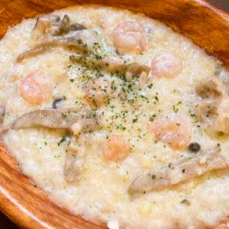 トラットリア シェ ラパン 人気！小海老と5種きのこのクリーミーチーズリゾット