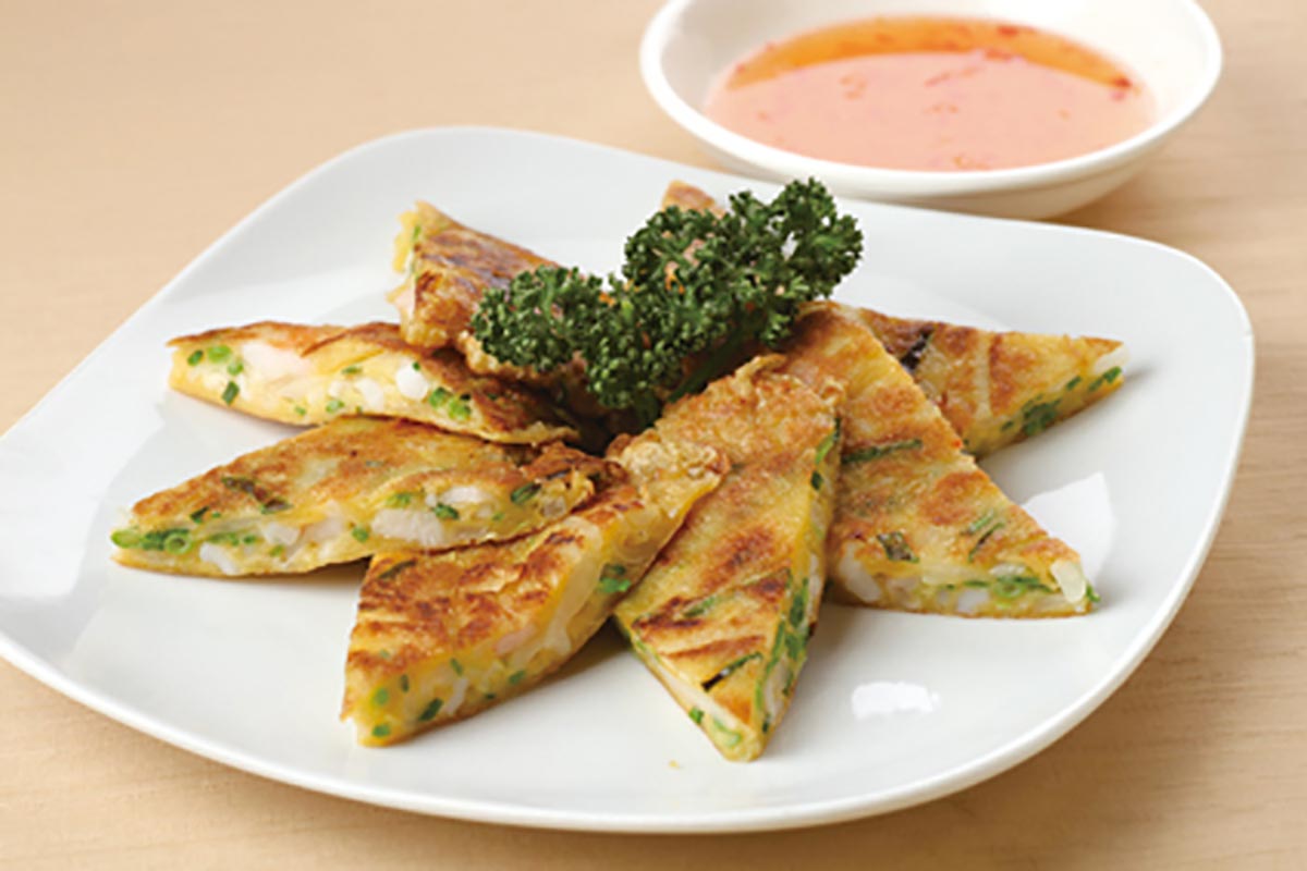 健康中華青蓮 青葱と海鮮の中華チヂミ