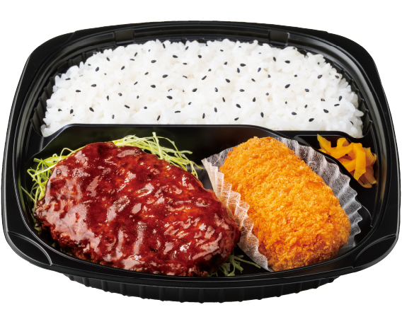 キッチンオリジン 直火焼ハンバーグかにくり弁当～コク旨デミソース～