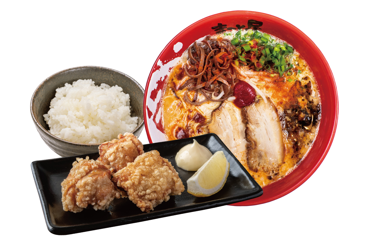 ラーメンまこと屋 赤辛牛じゃんラーメン唐揚げ(3個)ライスセット