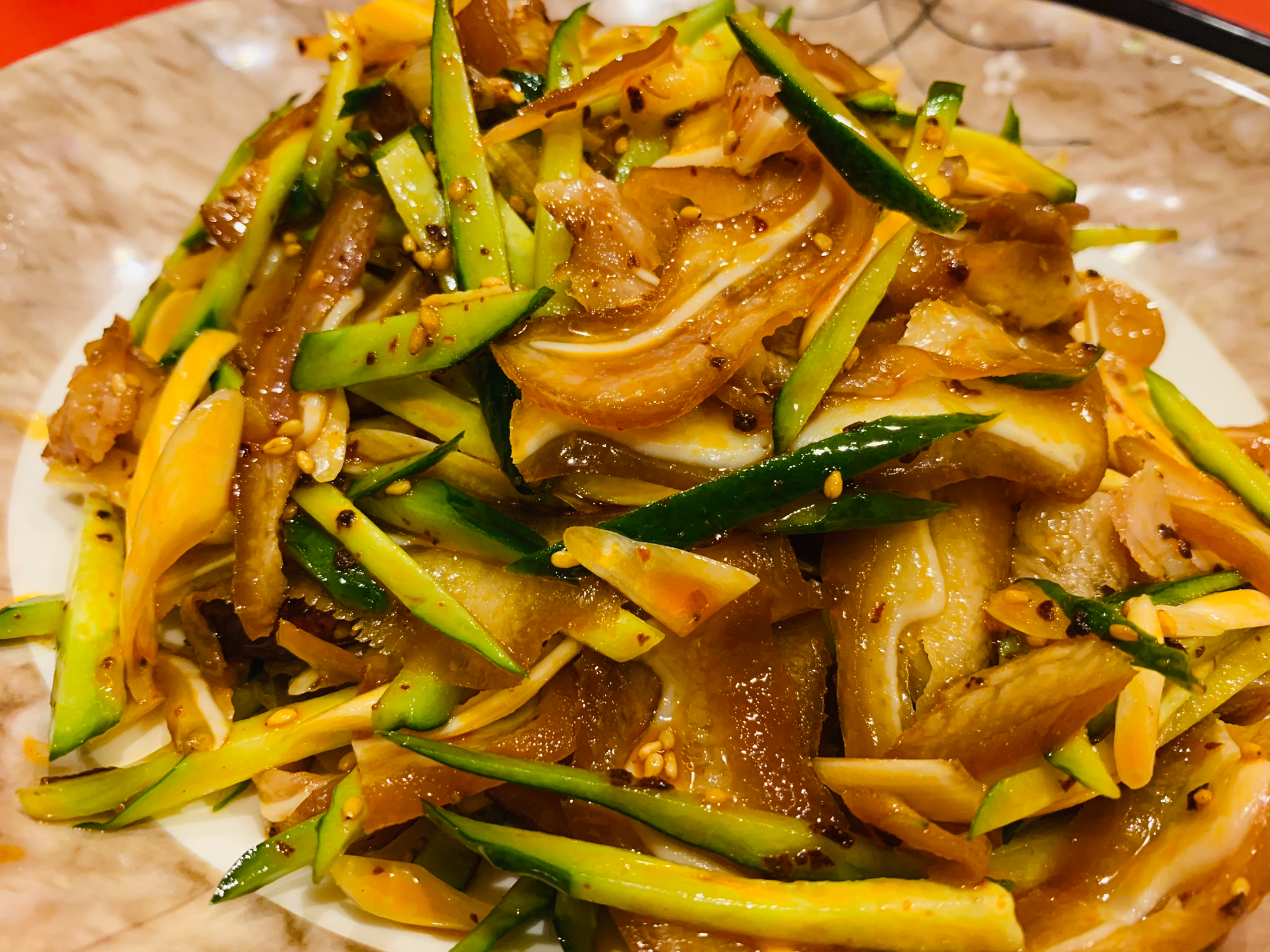 永利 豚耳とネギの辛味冷菜