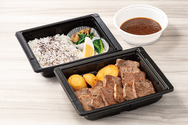 デニーズ 【B4】大盛りミニッツステーキ～選べるソース弁当