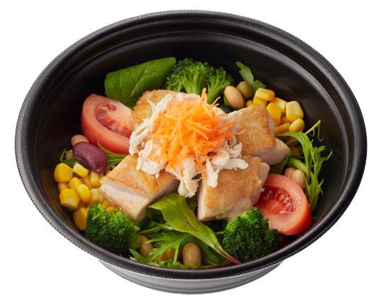 ジョイフル たんぱく質が摂れる！蒸し豆とグリルチキンのお食事サラダ