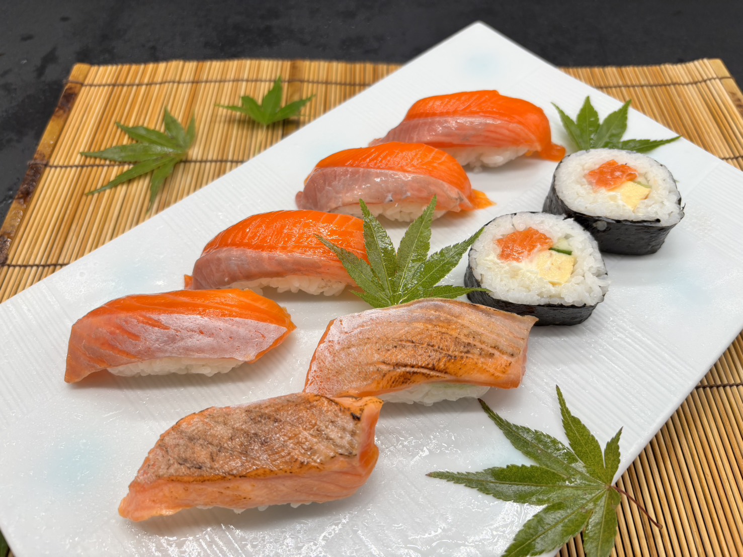 がんこ サーモンづくし1人前 Salmon all-you-can-eat, 1 person