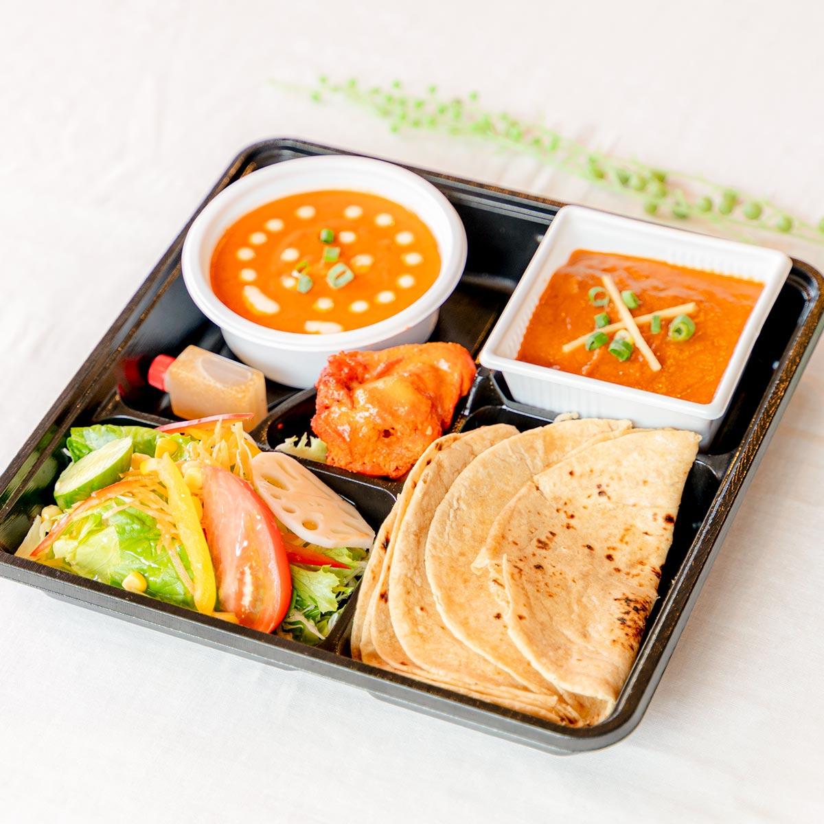 2種類カレーロティセット/Double Curry Roti Set