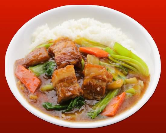 梅蘭 豚バラ肉かけご飯