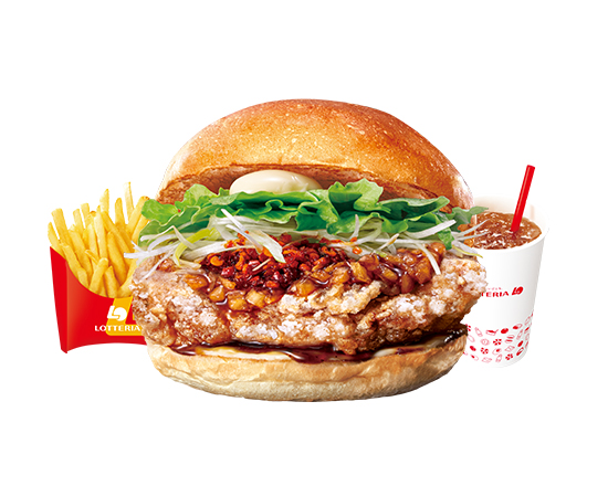 ロッテリア 【セット】油淋鶏バーガー Chinese Sweet ＆ Sour Fried Chicken Burger Set