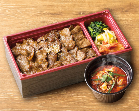 安楽亭 焼肉ロース弁当＆ユッケジャンスープセット