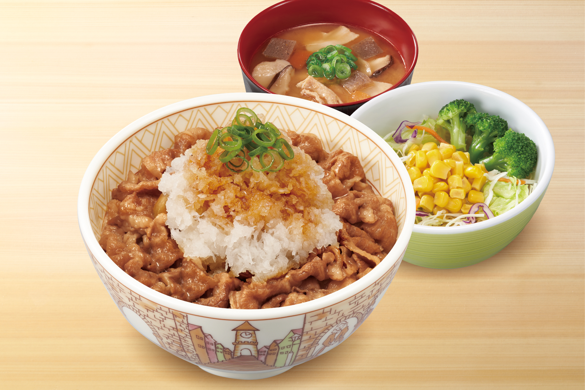 すき家 おろしポン酢牛丼とん汁サラダセット