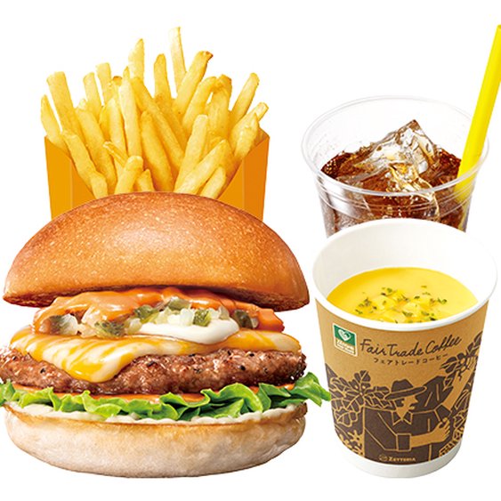 ゼッテリア ZETTERIA 【ディナーセット】絶品チーズバーガーZEPPIN（Supreme）Cheeseburger Dinner Set