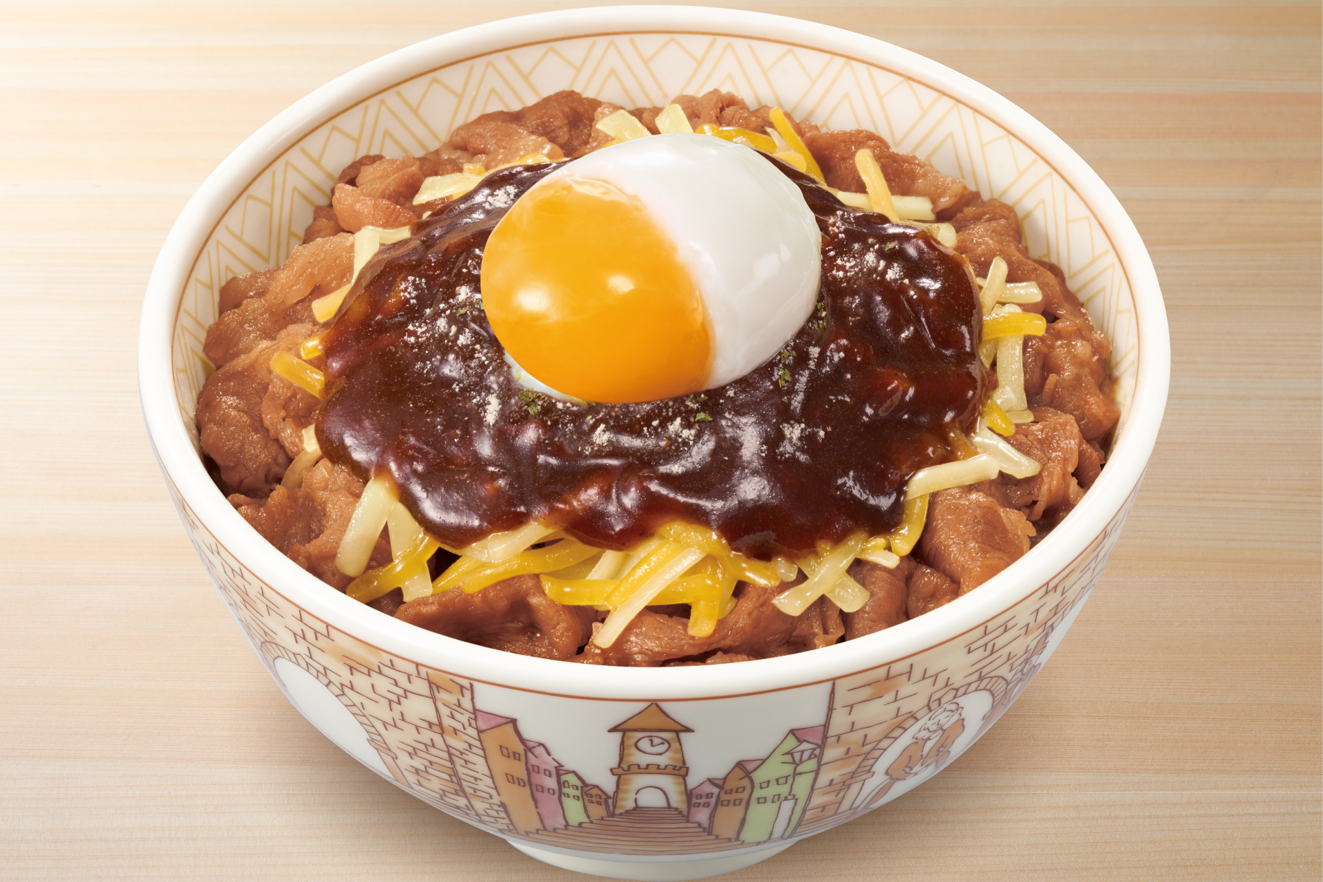 すき家 (※コラボカードなし)おんたまデミグラスチーズ牛丼