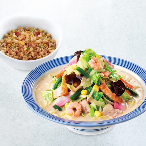 リンガーハット 野菜たっぷりちゃんぽん半チャーハンセット