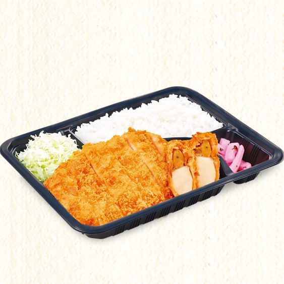 かつ庵 帆立と熟成ロースかつ弁当  Fried Scallop＋Aged　Pork　Loin　Cutlet　Combo