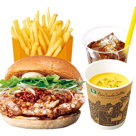 ゼッテリア ZETTERIA 【ディナーセット】油淋鶏バーガー Chinese Sweet & Sour Fried Chicken Burger  Dinner Set