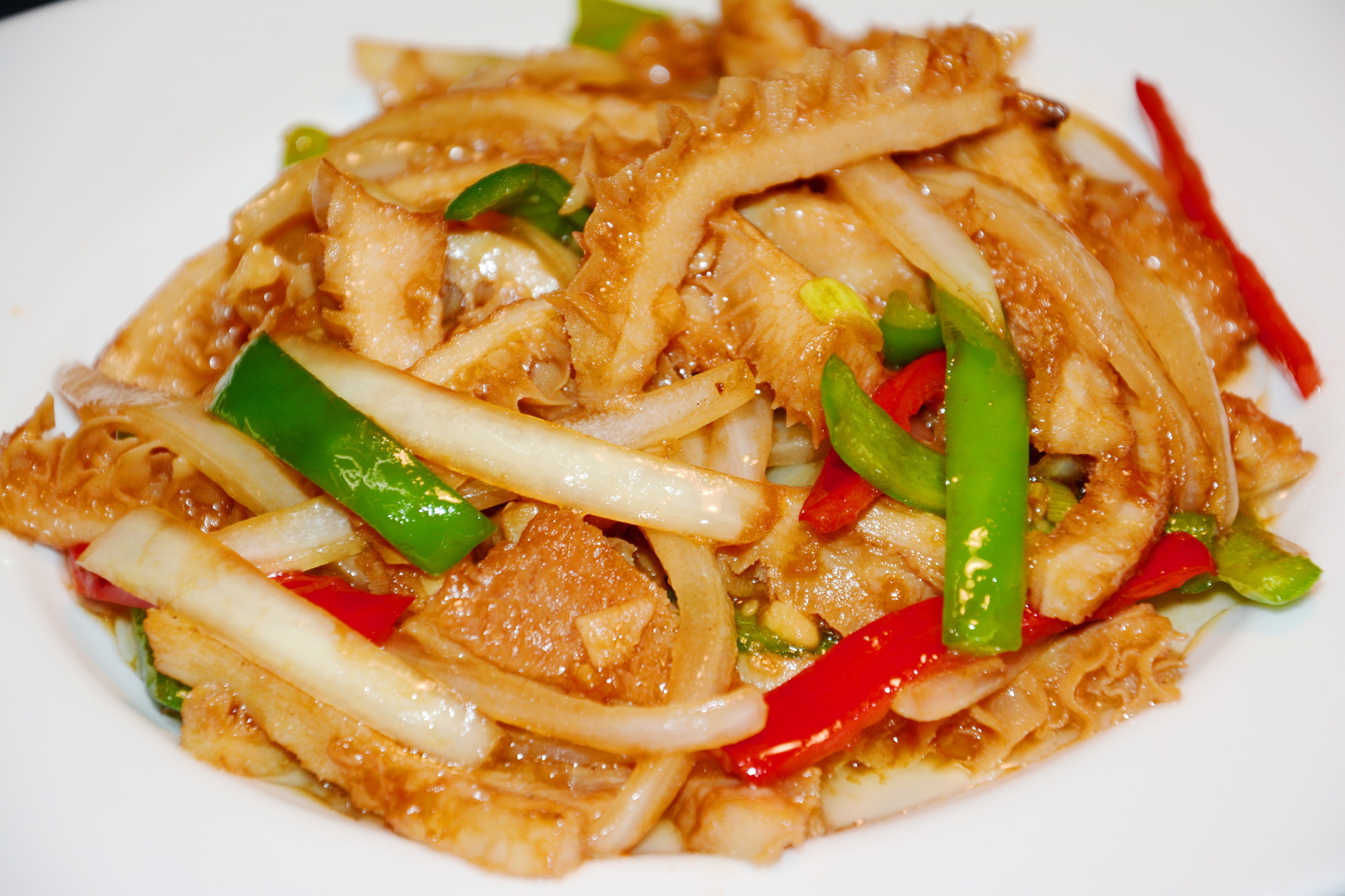 永利 青唐辛子と牛ハチノス炒め