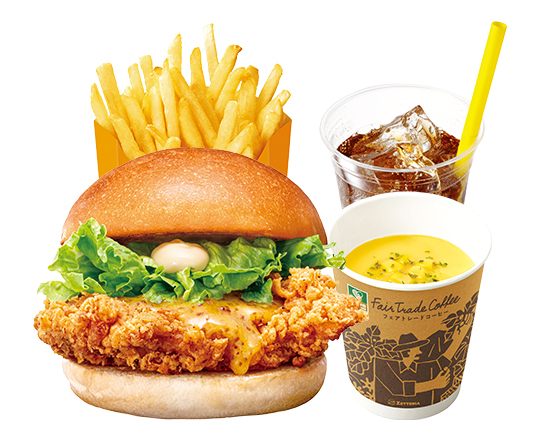 ゼッテリア ZETTERIA 【ディナーセット】ハニーマスタードチキンバーガー\tHoney Mustard Chicken Burger Dinner Set