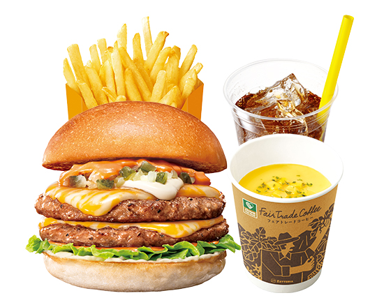 ゼッテリア ZETTERIA 【ディナーセット】ダブル絶品チーズバーガー\tDouble ZEPPIN(Supreme) Cheeseburger  Dinner Set