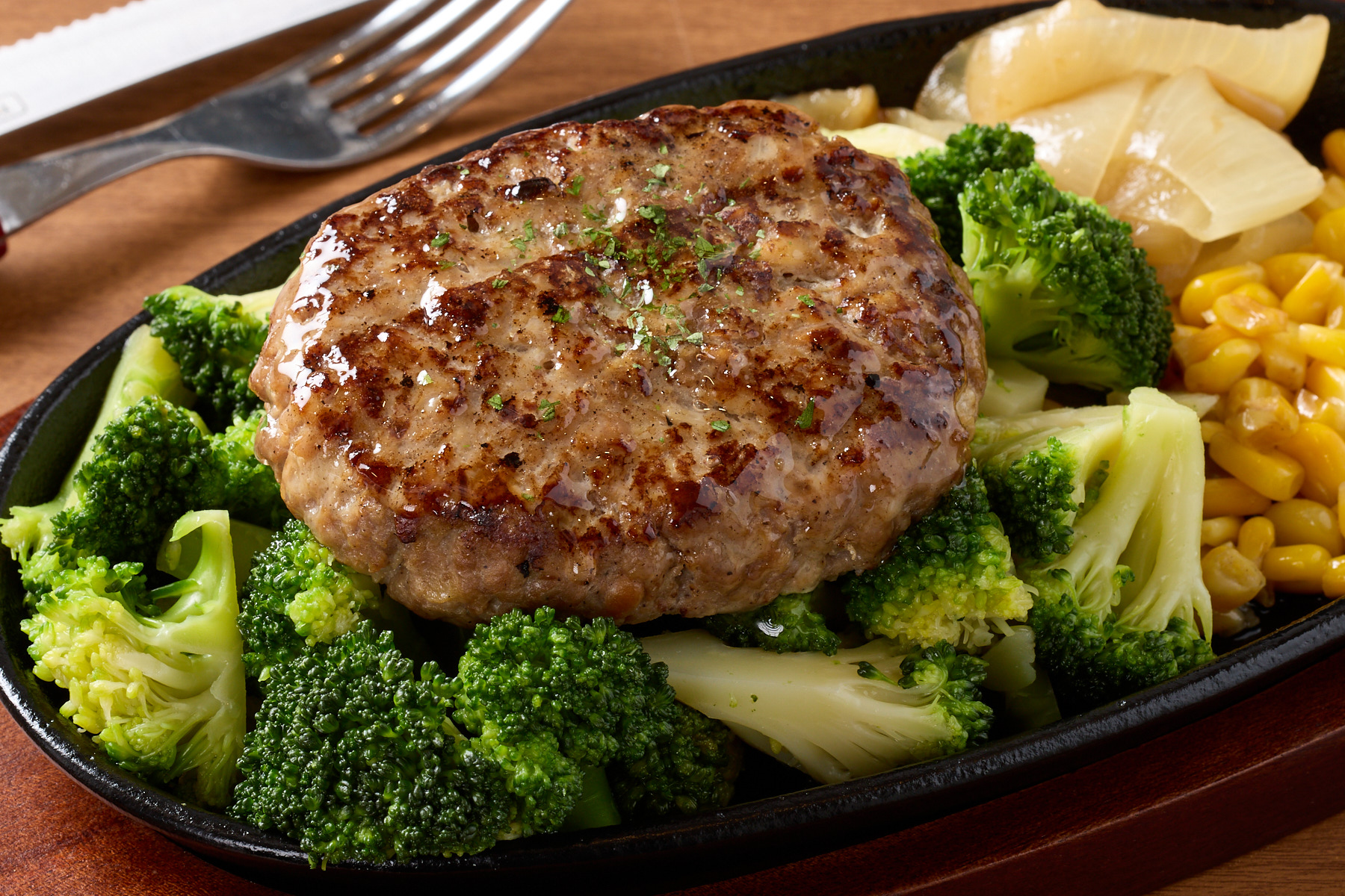 肉屋のハンバーグとガーリックライス 【ヘルシー】ブロッコリー＆ハンバーグBOX Broccoli ＆ Hamburg