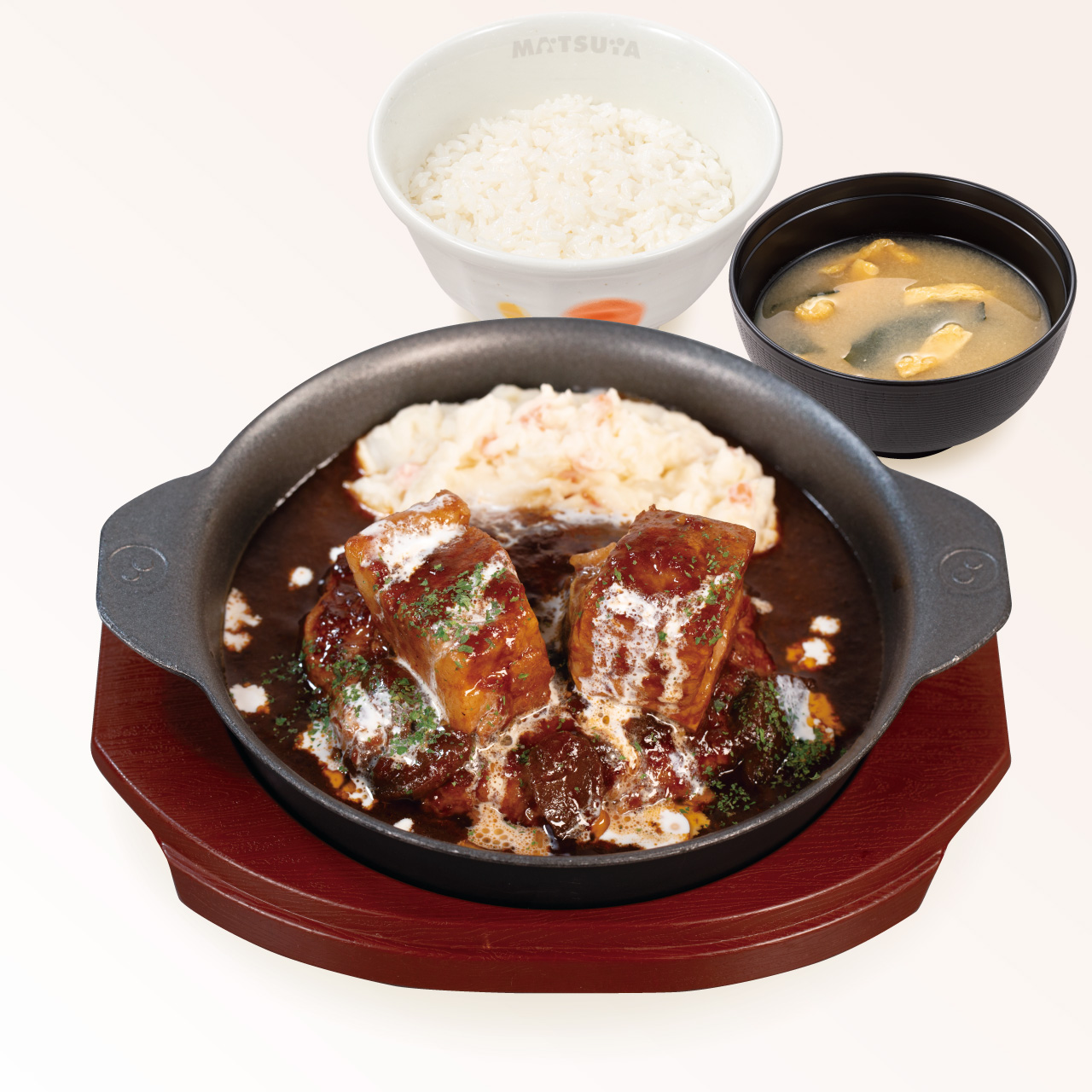 松屋 煮込みビーフシチューハンバーグ(味噌汁付)