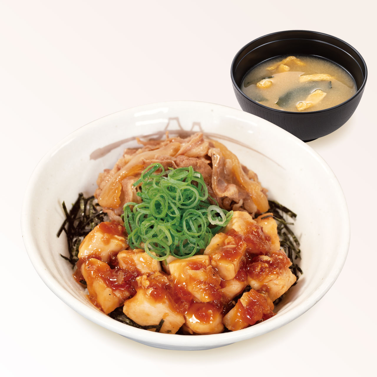 松屋 鶏めしコンボ牛めし(味噌汁付)
