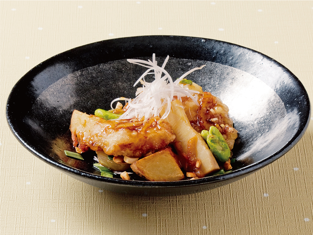 つるとんたん 国産豚と筍の黒酢油淋豚