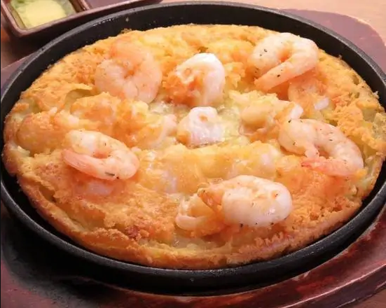 韓国料理 ホンデポチャ エビチーズチヂミ