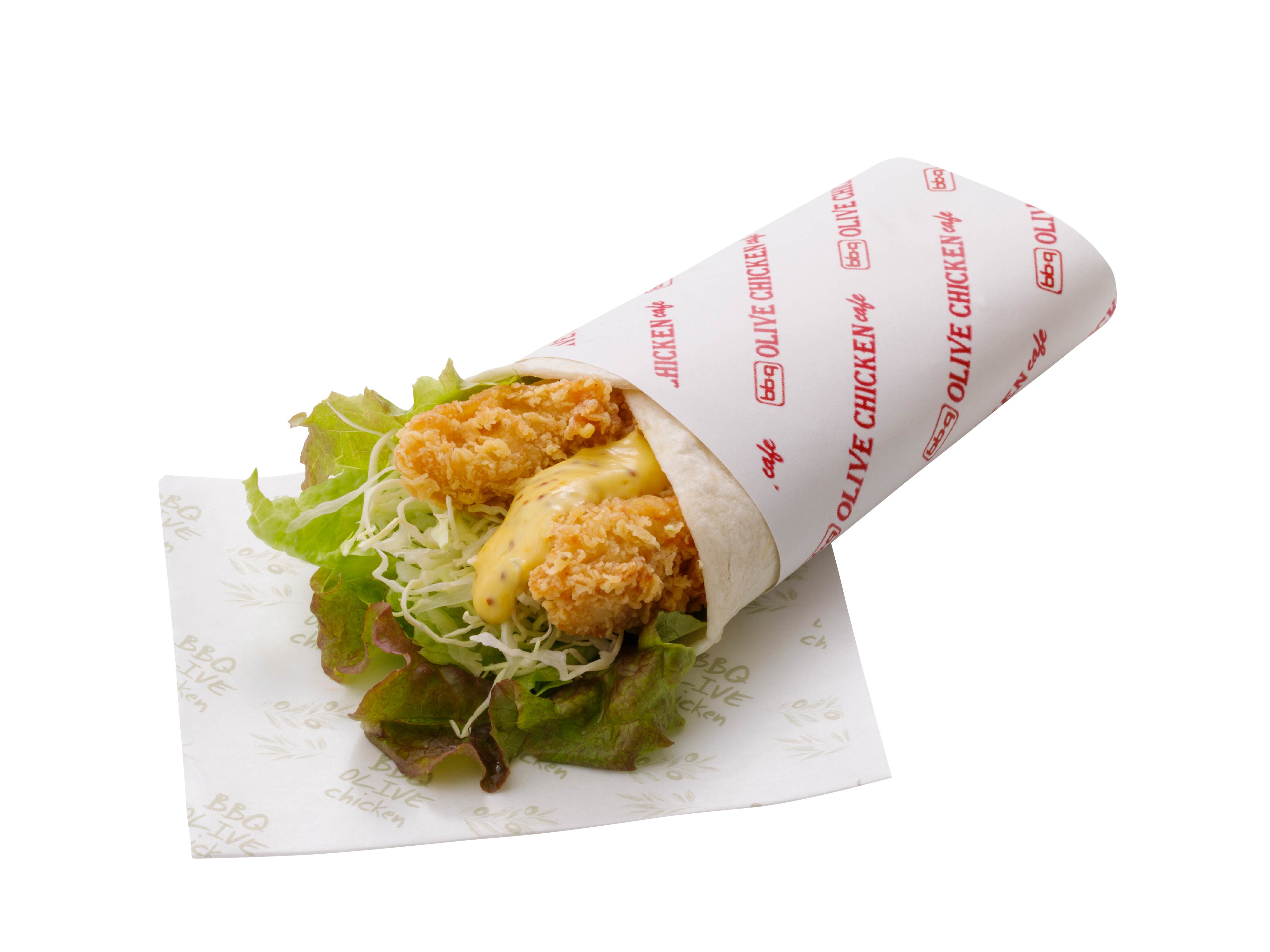 bb.qオリーブチキンカフェ人気No.5 単品オリーブチキンラップサラダ(ハニーマスタードソース)