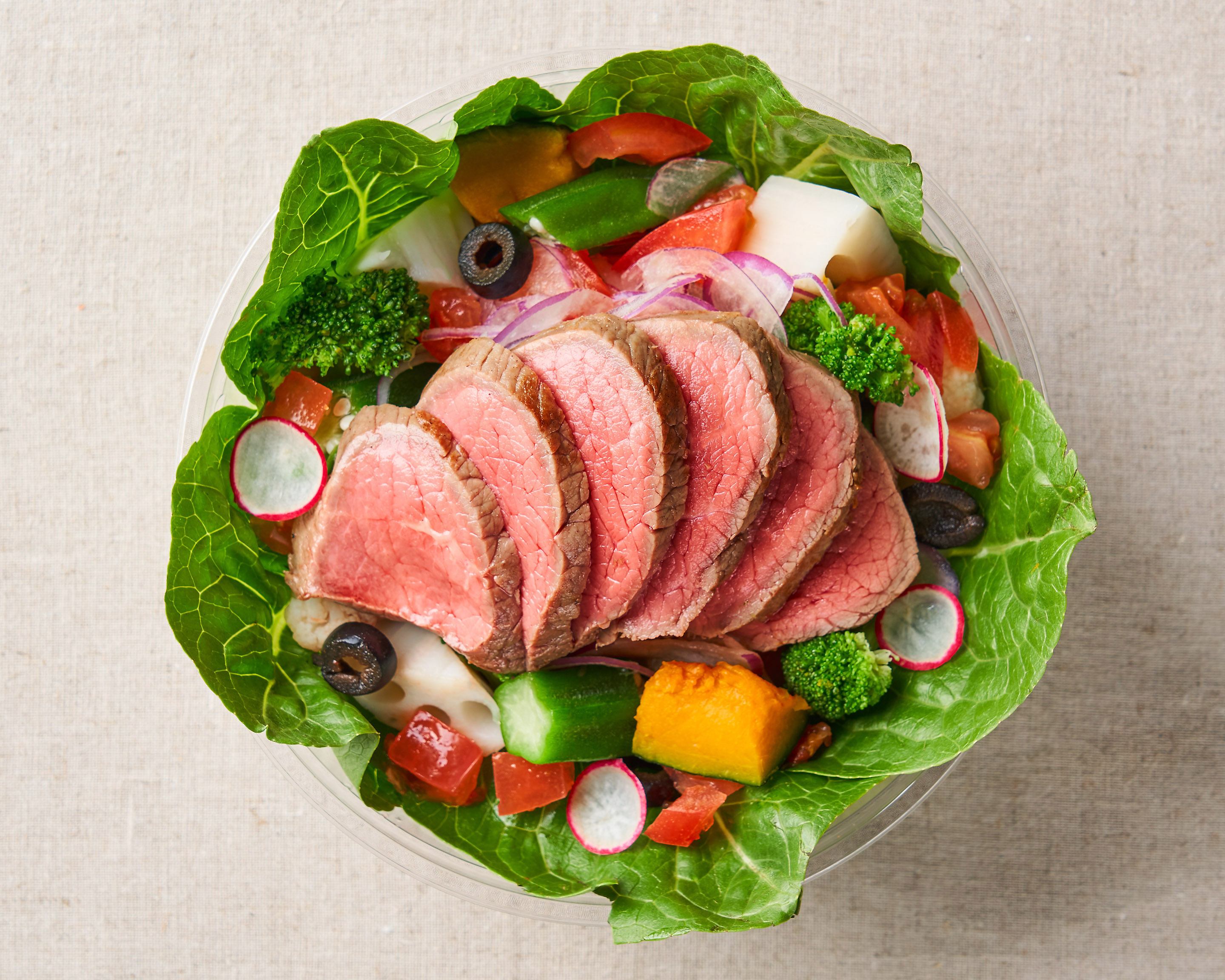 美と健康10salad(テンサラダ) がっつり牛ステーキのビーフサラダ Hearty Beef Steak Salad