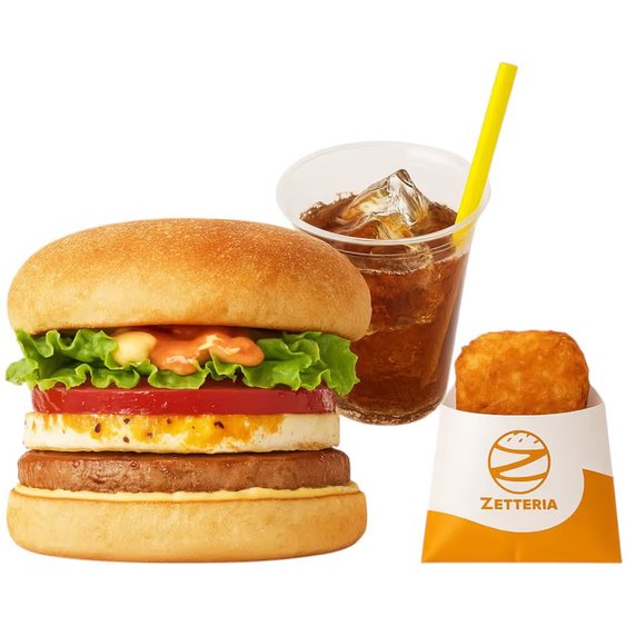 ゼッテリア ZETTERIA 【モーニングセット】モーニングエッグマフィン Sausage Egg Muffin with Tomato ＆ Lettuce Set