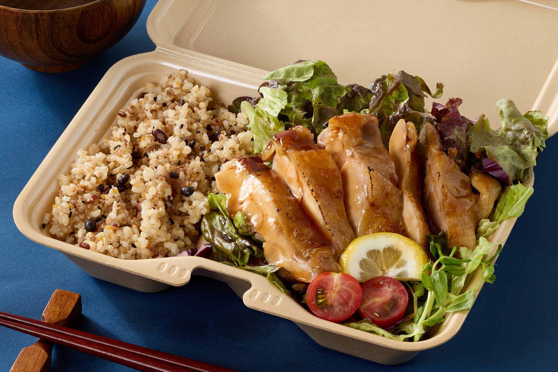 鶏あえずタンパク 照り焼きソースチキンと玄米のセット Teriyaki Chicken ＆ Brown Rice Set