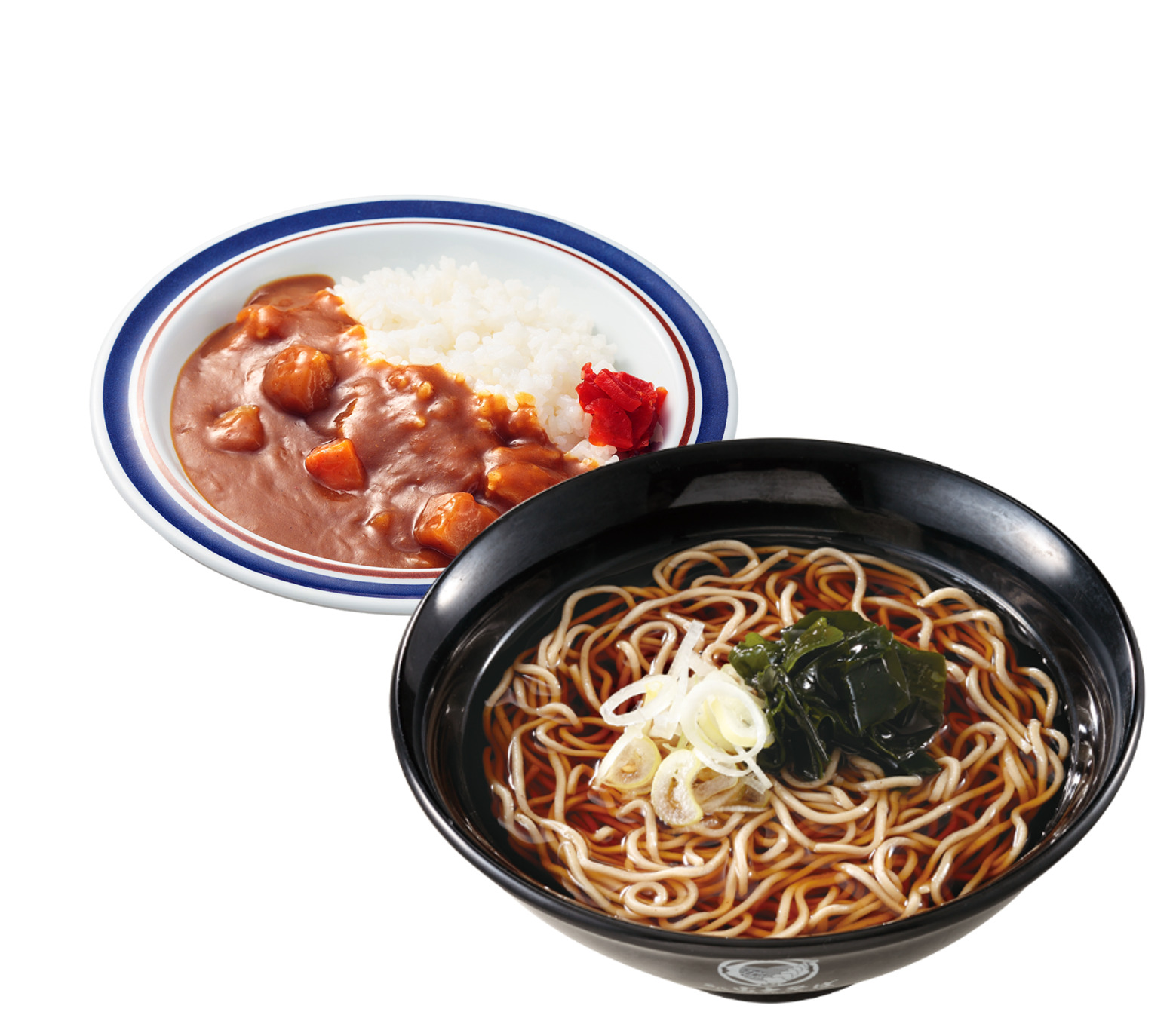 富士そば 温ミニカレーセットそば 又は うどん Mini Curry Rice + Warm Soba/Udon