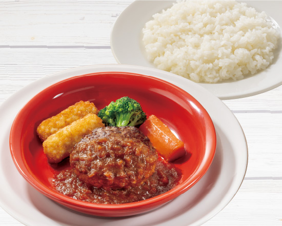 ガスト ビーフ100%粗挽き肉厚ステーキ風ハンバーグ弁当