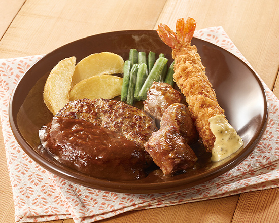 ジョナサン ハンバーグ＆ヒレコロステーキ＆海老フライ