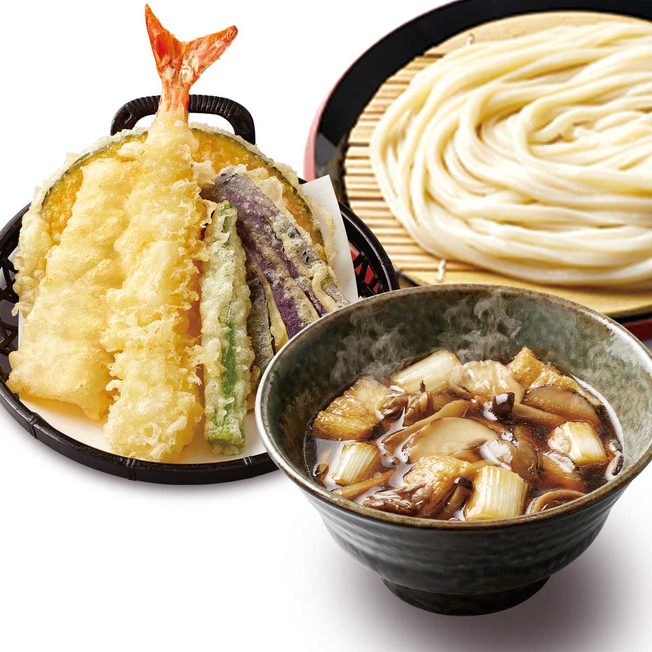 久兵衛屋 きのこつけ汁うどん 天ぷら5種盛りセット