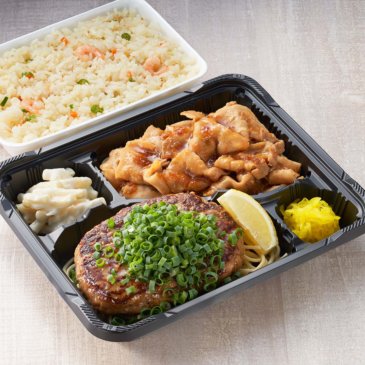 天津飯店 ハンバーグ＆生姜焼き ピラフ