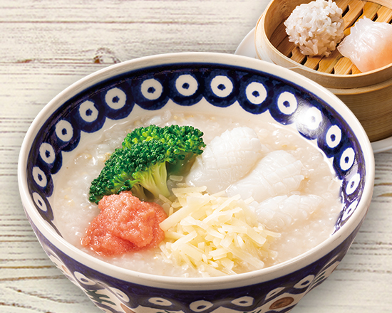 店内炊き上げ おかゆ専門店 粥餐庁(かゆさんちん) たらこととろ~りチーズのおかゆ＆2種点心セット
